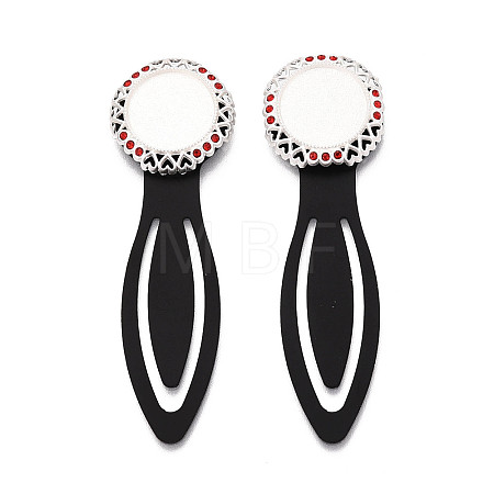 Alloy & Iron Bookmark Cabochon Settings PALLOY-N184-04S-1