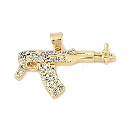 Brass Micro Pave Cubic Zirconia Pendants KK-U058-59B-G-1