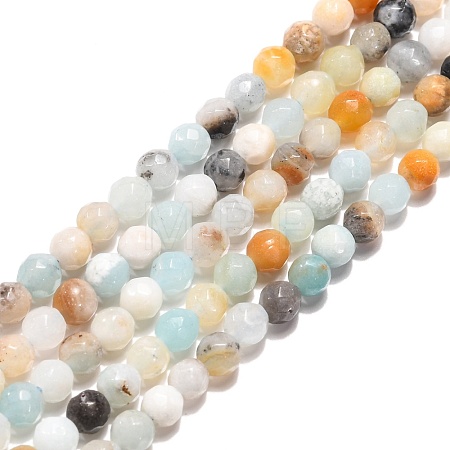 Natural Flower Amazonite Beads Strands G-G545-06-1