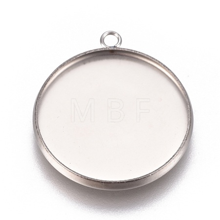 Non-Tarnish 304 Stainless Steel Pendant Cabochon Settings STAS-G127-13-20mm-P-1
