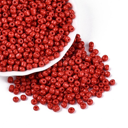 6/0 Baking Paint Glass Round Seed Beads SEED-S036-01C-15-1