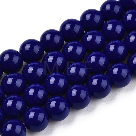 Opaque Solid Color Glass Beads Strands X-GLAA-T032-P8mm-03-1
