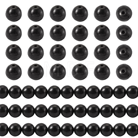 1 Strand Natural Shungite Beads Strands G-TA0003-34C-1