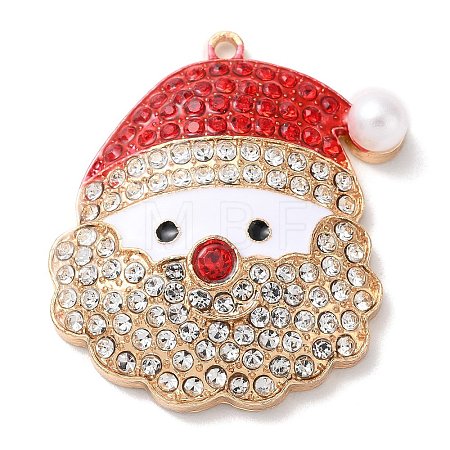Christmas Zinc Alloy Rhinestone Pendnats PALLOY-K008-01E-KCG-1