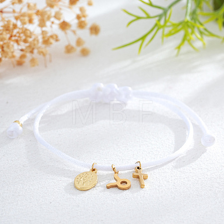 Brass Constellation Cross Charm Bracelets IC8656-4-1