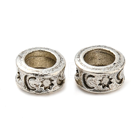 Rack Plating Tibetan Style Alloy Spacer Beads TIBE-WH0007-01AS-1