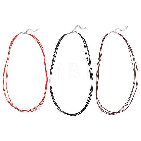 6Pcs 3 Colors 1MM Polyester&Cotton Waxed Cord 5-Strand Necklace Making MAK-TA0001-36B-1