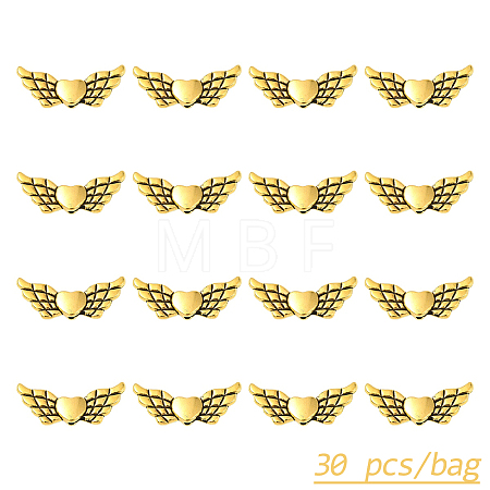 30Pcs Tibetan Style Alloy Angeltee Beads TIBEB-YW0001-32AG-1