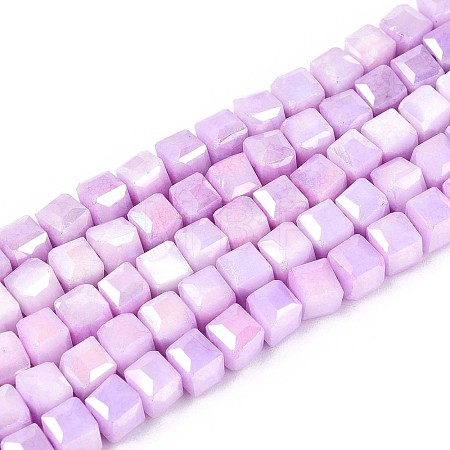 Anti-Tarnish Electroplate Glass Beads Strands GLAA-T025-4mm-10E-1
