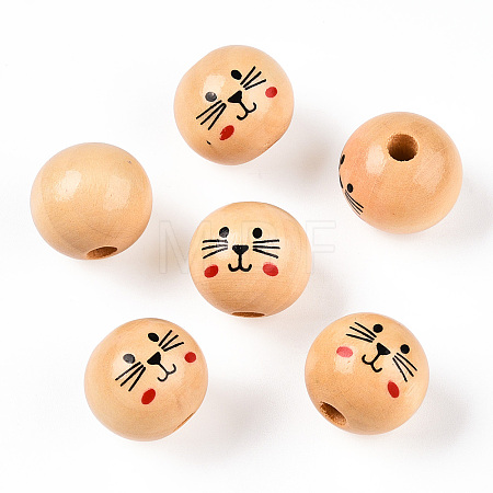 Natural Wood European Beads X-WOOD-S055-16A-1