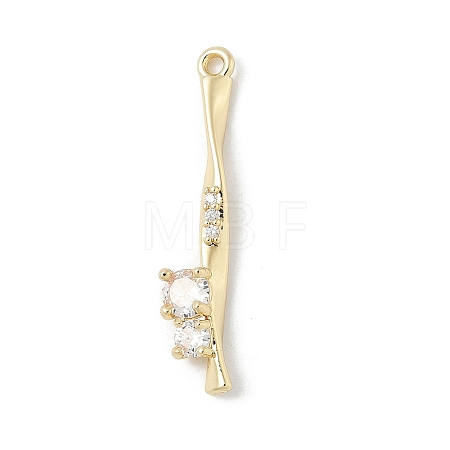 Brass Micro Pave Cubic Zirconia Pendants KK-M326-13A-G-1