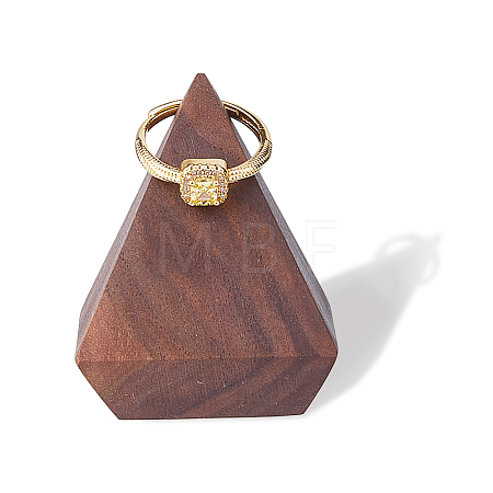 Walnut Wooden Ring Storage Rack Display Stands ODIS-WH0099-51A-1