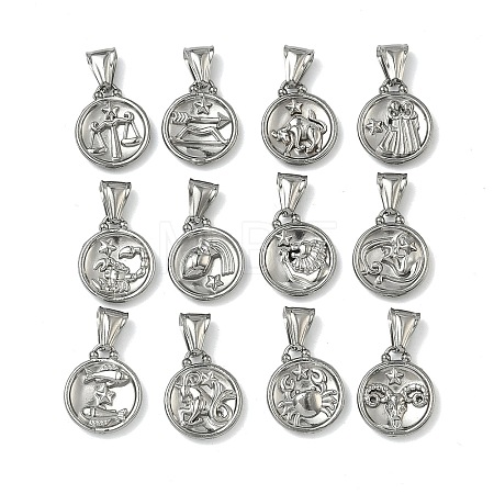 12Pcs 304 Stainless Steel Pendants STAS-L022-306P-M-1