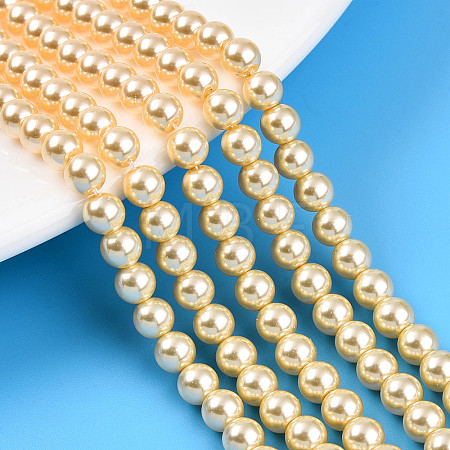 Baking Paint Pearlized Glass Pearl Bead Strands HY-N002-5mm-A09-1