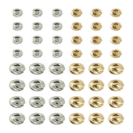 60Pcs 4 Styles Column Brass Beads KK-TA0009-07-1