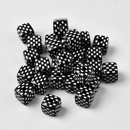 Opaque Acrylic Beads SACR-WH0008-25B-1