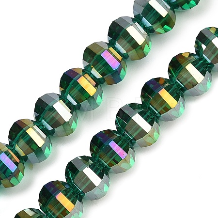 Electroplate Transparent Glass Beads Strands EGLA-B011-08A-AB04-1