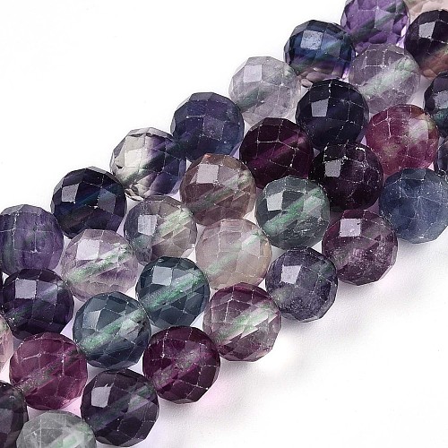 Natural Rainbow Fluorite Beads Strands G-T140-22B-1