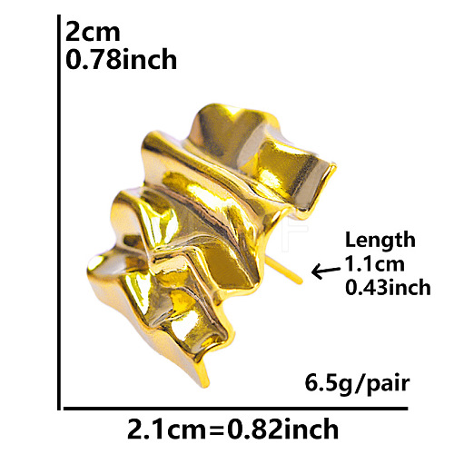 Geometric Irregular Earrings Stainless Steel 18k Studs Jewelry Accessories VH8624-4-1