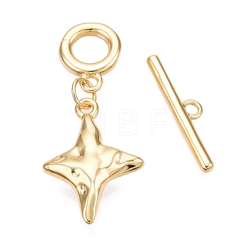 Brass Toggle Clasps KK-N254-164G-1