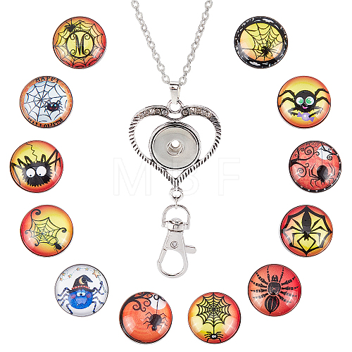 DIY Interchangeable Dome Office Lanyard ID Badge Holder Necklace Making Kit DIY-SC0021-97H-1