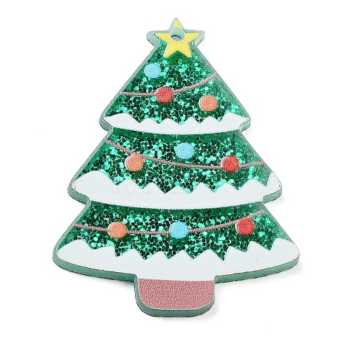 Christmas Theme Acrylic Pendants OACR-A034-01F-1