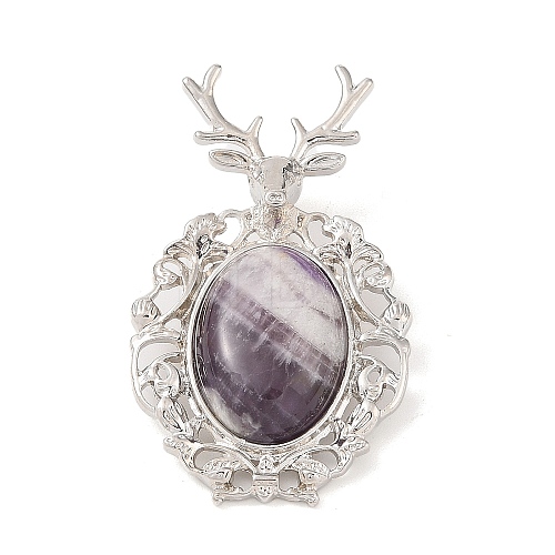 Natural Amethyst Pendants G-A226-02P-01-1