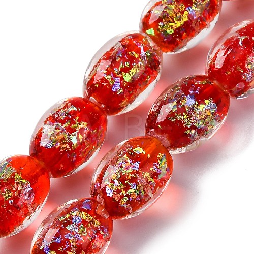 Handmade Dichroic Foil Glass Beads Strands DICH-U001-12I-1