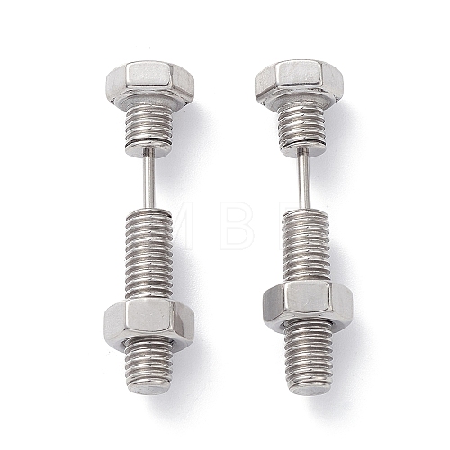 Non-Tarnish 304 Stainless Steel Screw Bolt Ear Taper Stretcher for Woman Men EJEW-F312-08P-1