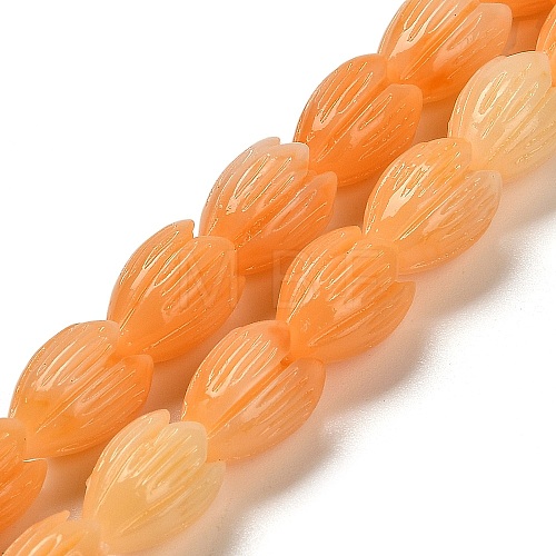 Synthetic Shell Dyed Carved Beads Strands SHEL-K007-08B-03-1