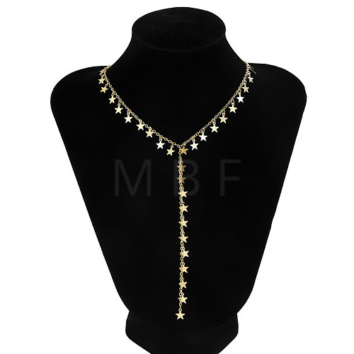 Alloy Star Long Y Necklaces for Women WGC8C60-02-1