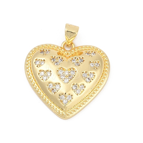 Brass Micro Pave Cubic Zirconia Pendants KK-D317-091G-1