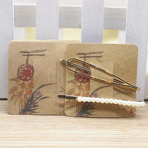 Square Paper Hair Clip Display Cards DIY-B061-01A-05-1