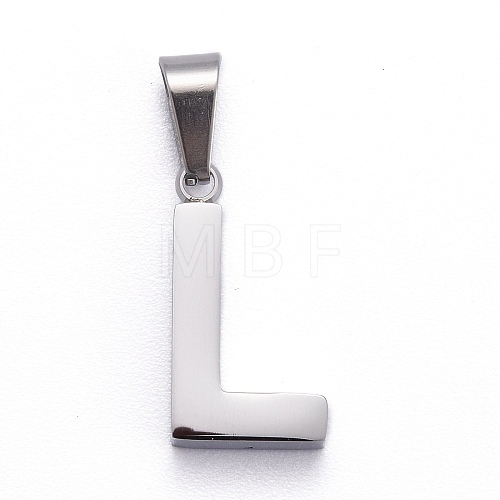 Non-Tarnish 304 Stainless Steel Letter Pendants STAS-H127-L-P-1