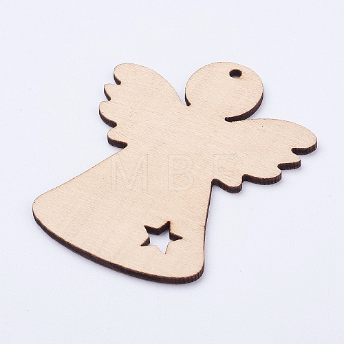 Undyed Wood Blank Tag Big Pendants X-WOOD-P010-02B-1