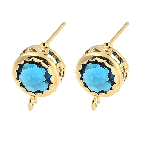 Bass Glass Stud Earring Findings KK-S387-01G-06-1