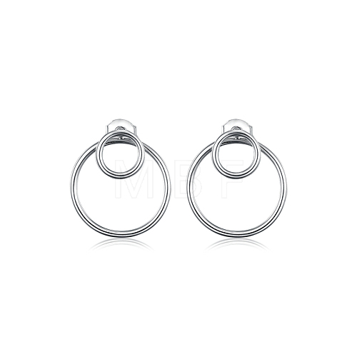 S925 Silver Circle Stud Earrings YG2463-1