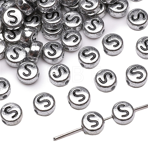 50Pcs Silver Plating Acrylic Beads PW-WG2E8AD-08-1