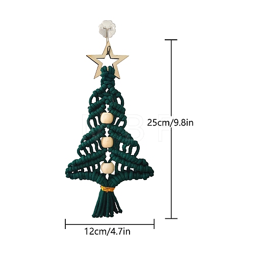 Handmade Cotton Woven Christmas Tree with Star Macrame Pendant Decorations PW-WGF455F-03-1