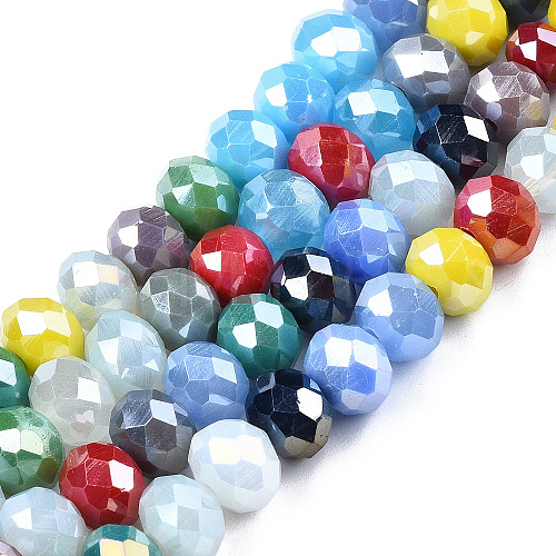Electroplate Glass Beads Strands X-EGLA-N002-11-1