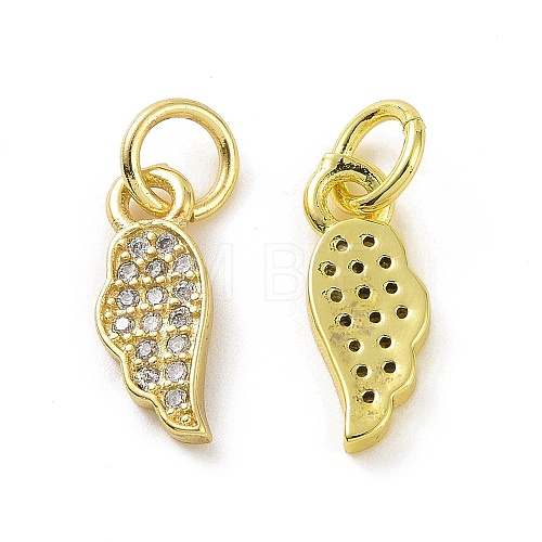 Brass Micro Pave Clear Cubic Zirconia Charms KK-E068-VF066-1