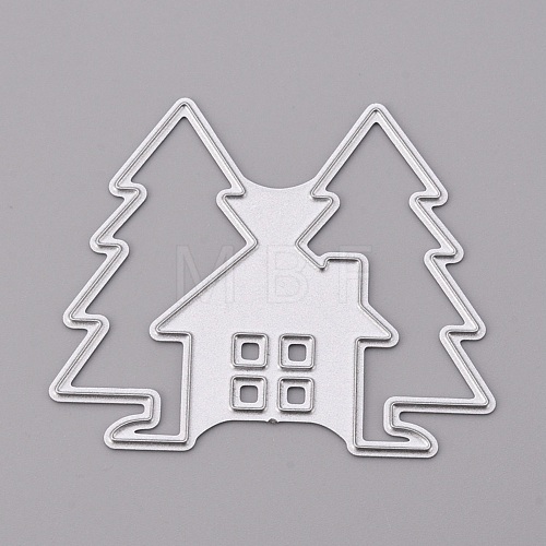 Christmas Tree & House Frame Carbon Steel Cutting Dies Stencils DIY-F050-15-1