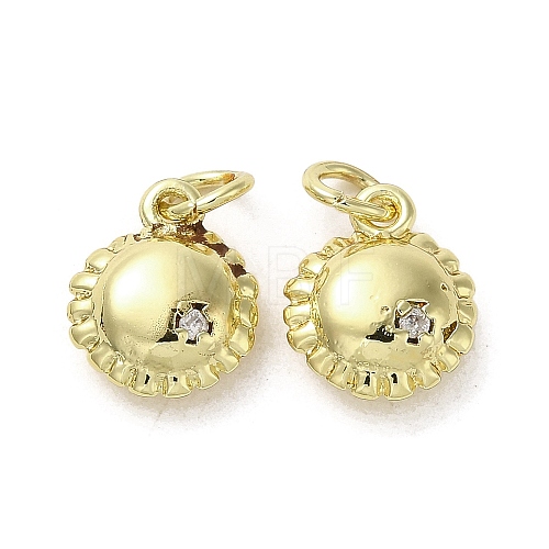 Rack Plating Brass & Cubic Zirconia Charms KK-G487-01G-1