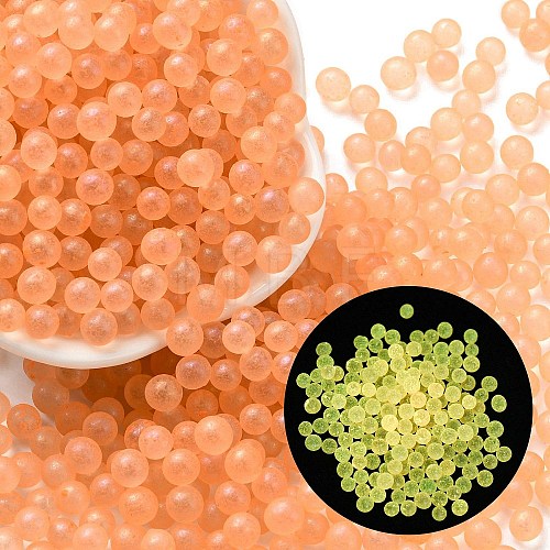 Luminous Glow in the Dark Transparent Glass Round Beads GLAA-F124-B03-1