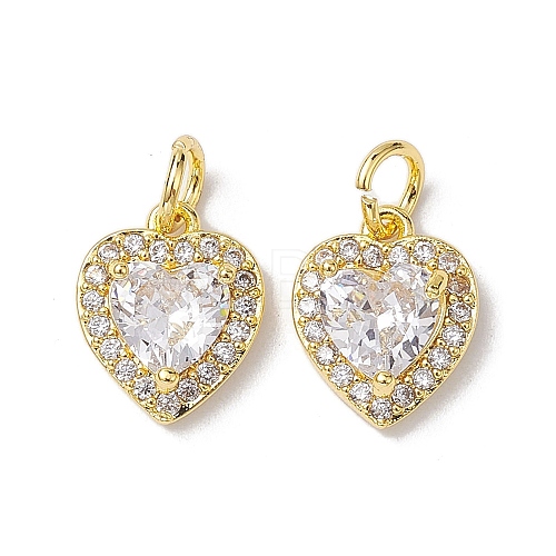 Valentine's Day Brass Micro Pave Clear Cubic Zirconia Charms KK-K360-23G-1