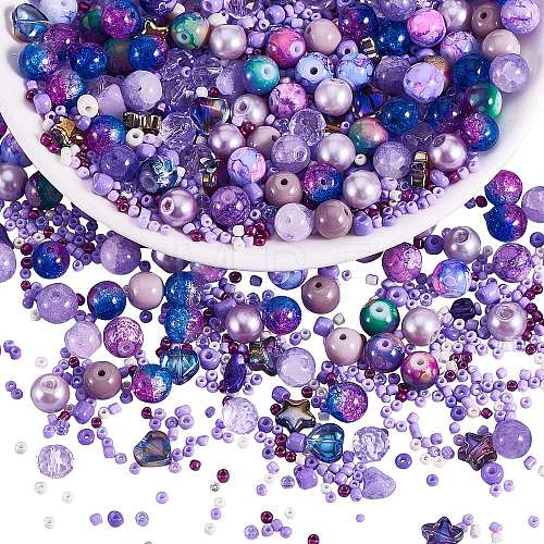 2 Bag Glass Round Beads Set JX547N-1