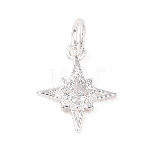 925 Sterling Silver Pave Clear Cubic Zirconia Star Charms STER-K181-01C-S-1