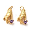 Brass Micro Pave Lilac Cubic Zirconia Pendants ZIRC-P086-20G-2