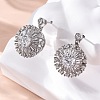 Brass Micro Pave Clear Cubic Zirconia Stud Earrings EJEW-C130-01P-2