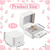 Square Imitation Leather Couple Ring Storage Boxes with Velvet Inside and Golden Findings CON-WH20005-23C-2